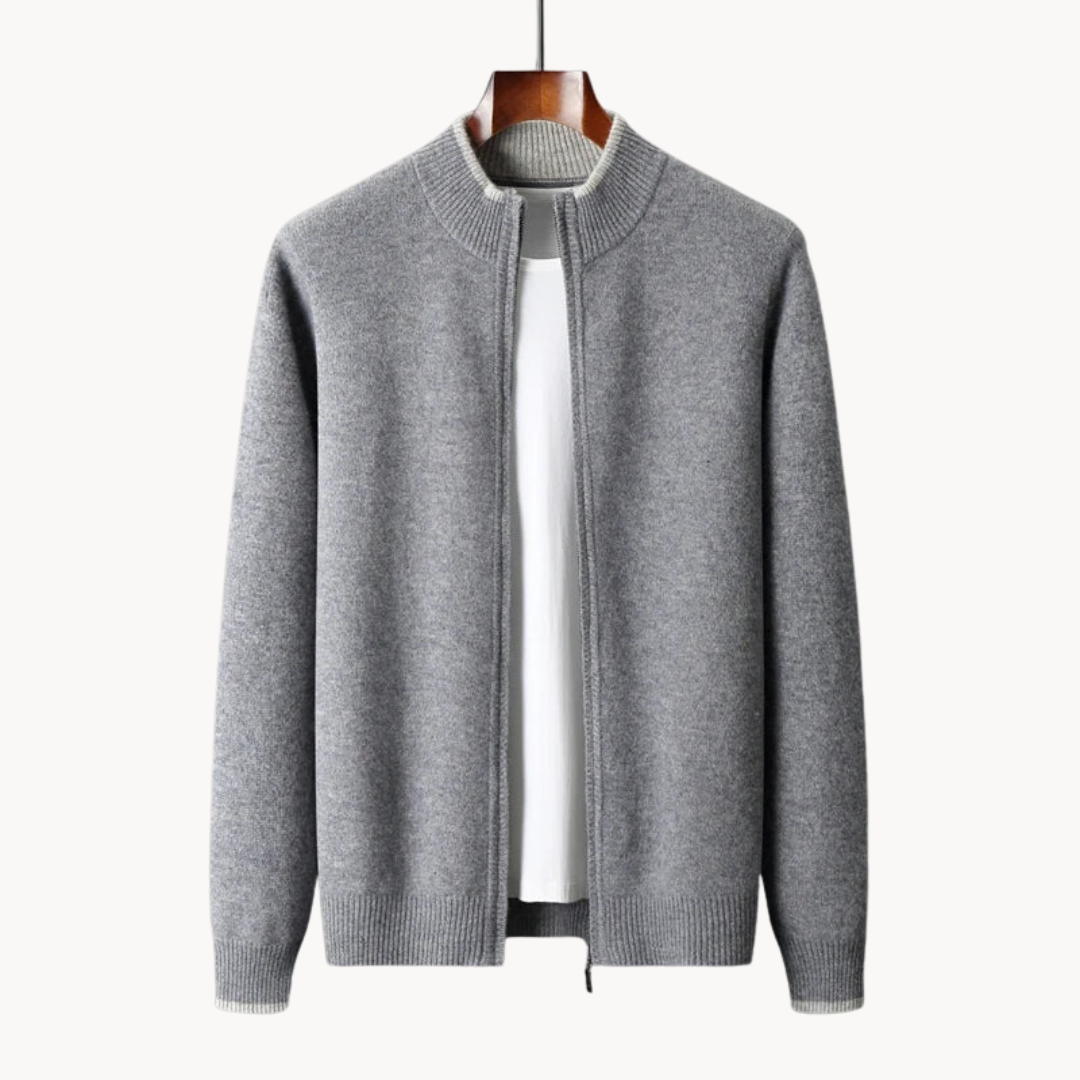 Luis | Merino Wool Zip Cardigan