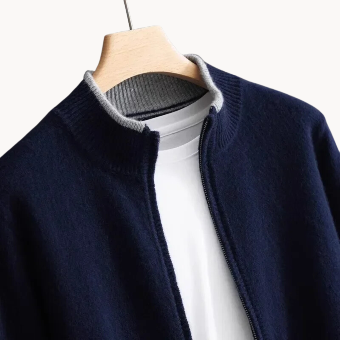 Luis | Merino Wool Zip Cardigan