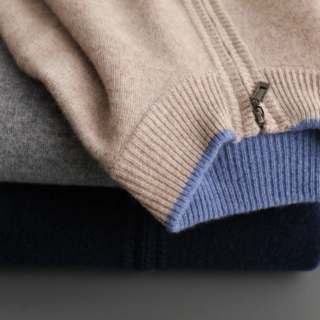 Luis | Merino Wool Zip Cardigan