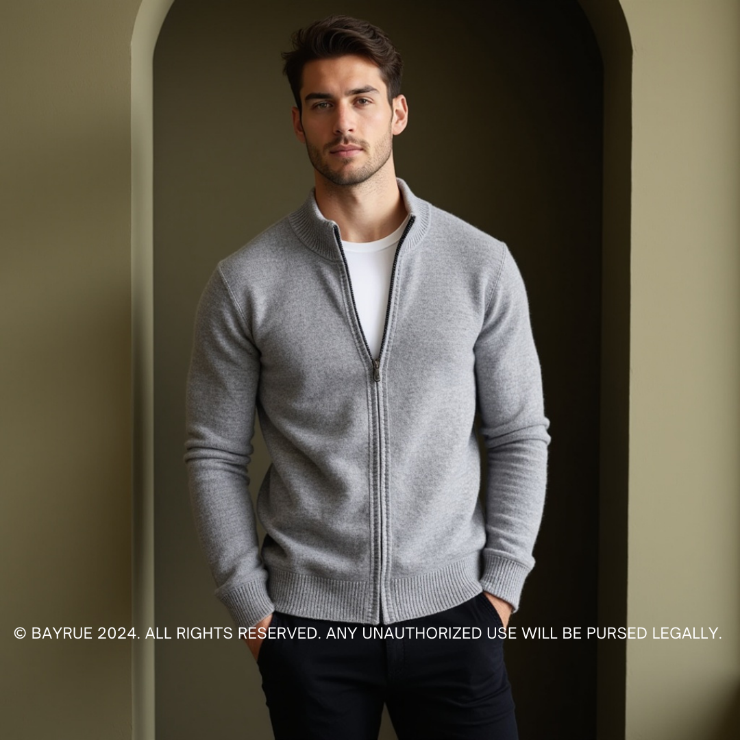 Luis | Merino Wool Zip Cardigan