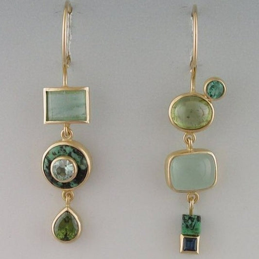 Zoe | Vintage Green Dangling Earrings