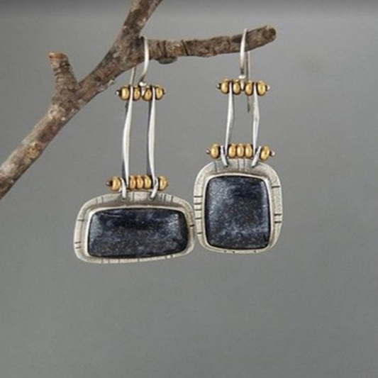 Caroline | Vintage Midnight Silver Earrings