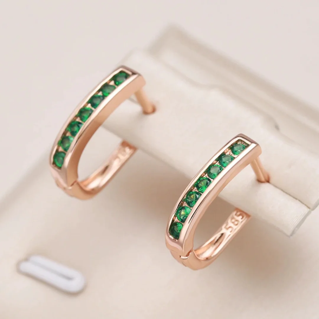 Chloe | Elegant Green Crystal Earrings