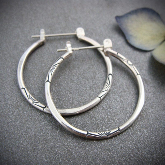 Natalie | Vintage Silver Hoop Earrings