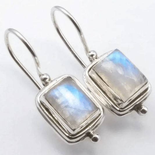 Autumn | Vintage Moonstone Square Stone Earrings