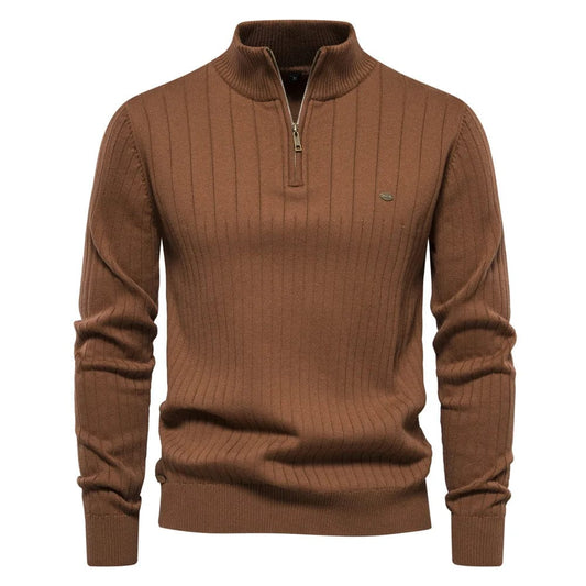 Denzel | Casual zip-up Sweater with Stand-up Collar